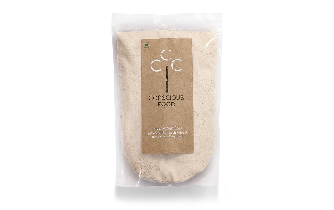 Conscious Food Seven Grain Flour Mixed Atta with Wheat   Pack  500 grams